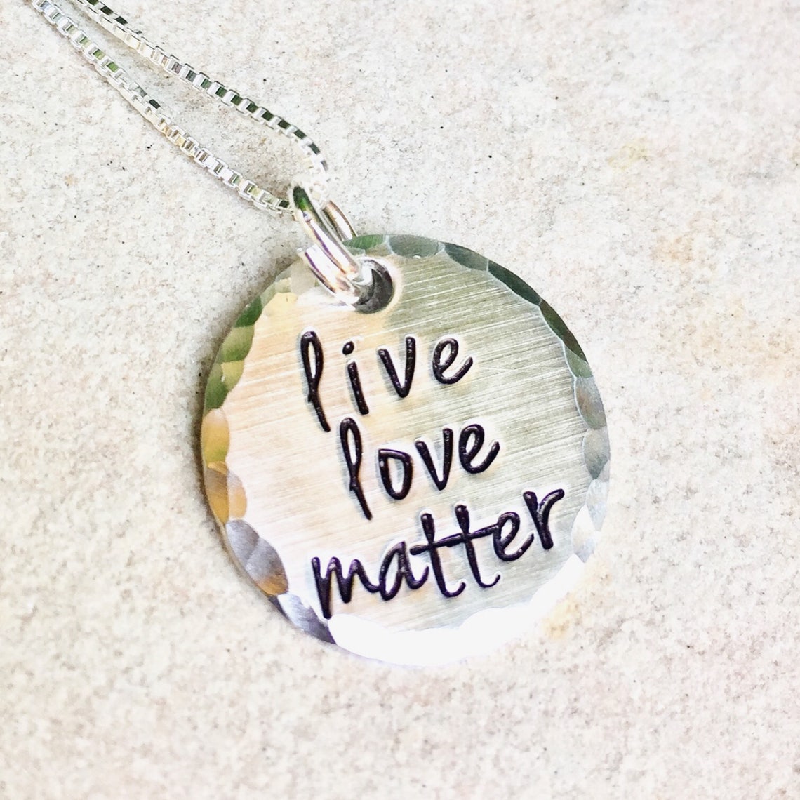 Live Love Matter Personalized Necklace Inspirational Etsy