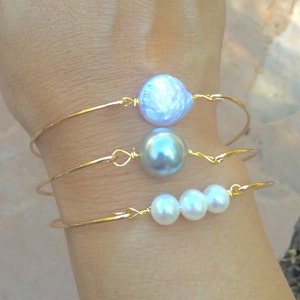 Pearl Bangle, Hawaiian Jewelry, Hawaiian Bangle, Gifts For Mom, Hawaiian Bracelets, natashaaloha image 1