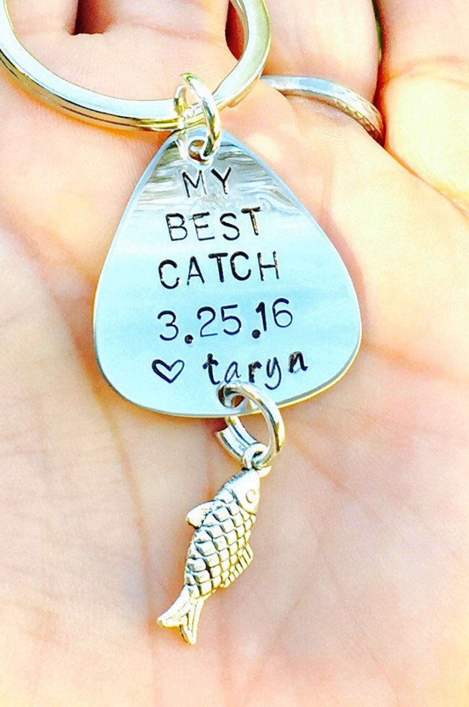Fishing Keychain Fishing Gifts for Him Boyfriend Gift Etsy