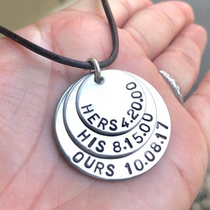 Personalized Gifts For Men, Men&#39;s Necklace, Hers His Ours, Boyfriend Gifts, personalized for dad, dad necklace,natashaaloha