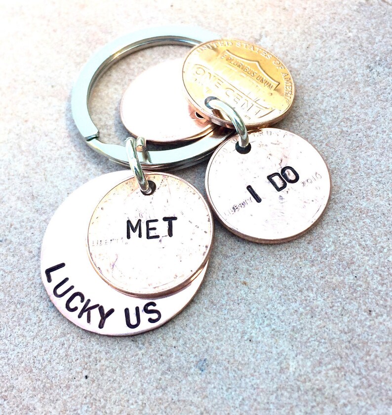 Anniversary Gift Keychain Boyfriend Gift Penny Keychains Etsy