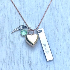 Personalized Urn Necklace , Dad Memorial Necklace, Heart Urn Necklace , Mom Memorial Jewelry, Loss Of Loved One, Sympathy Gift, Natashaaloha image 5