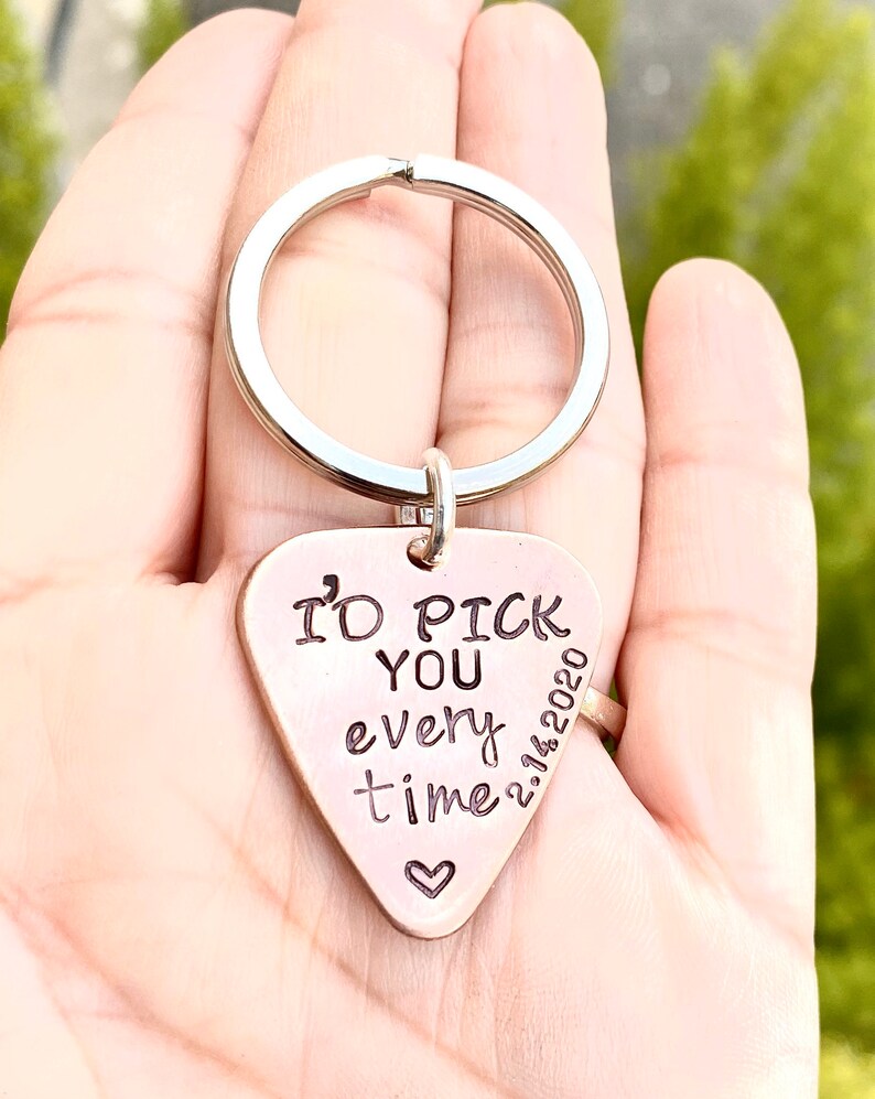 Pick I\u2019d Pick You Every Time Keychain Gifts For Him Boyfriend Gift Natashaaloha Gifts For Him Fathers Day Gifts Custom Pick