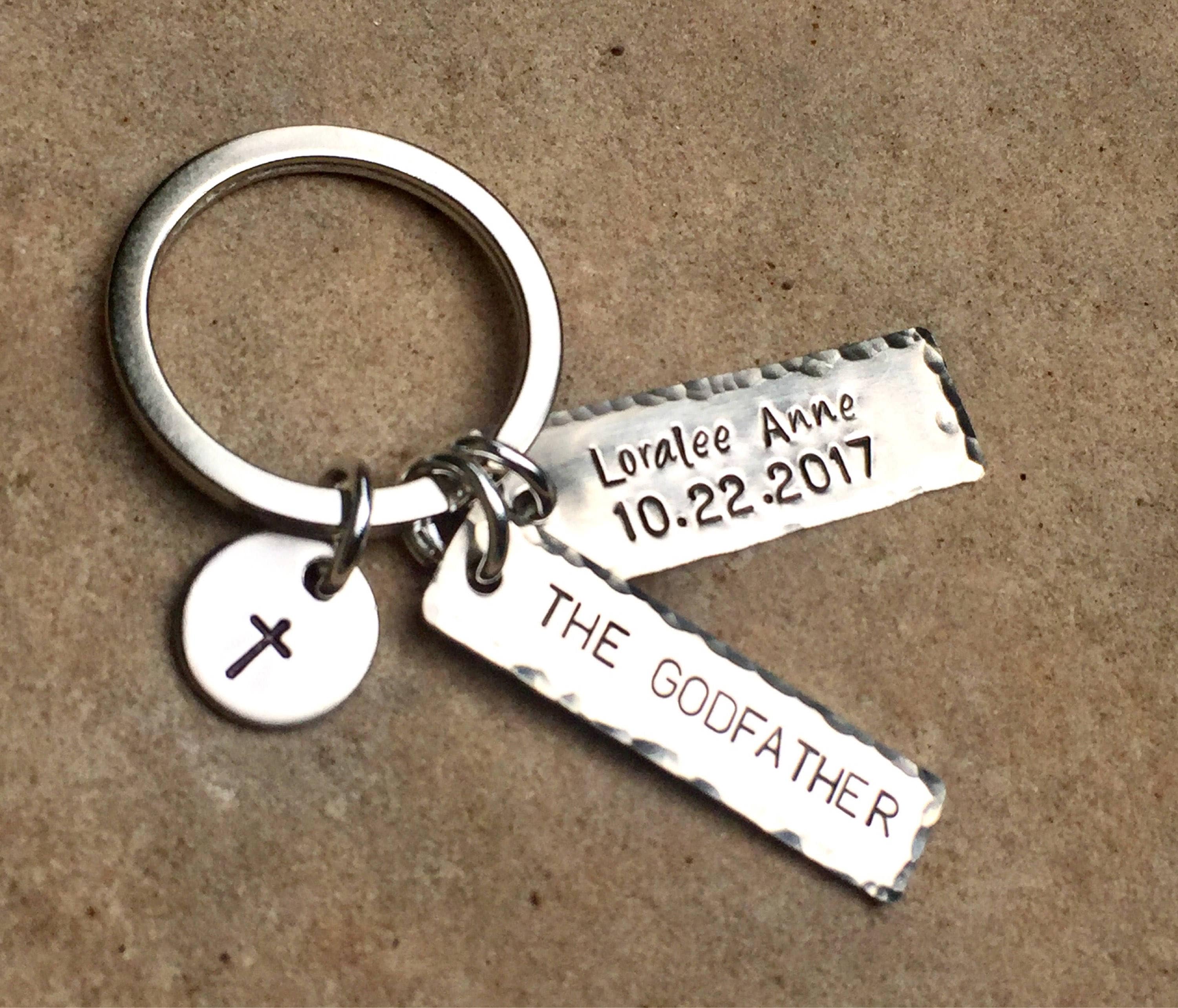 Godson Keychain Gift From Godfather - Stainless Steel Engraved Inspirational Message For Birthday, Christmas - View #12