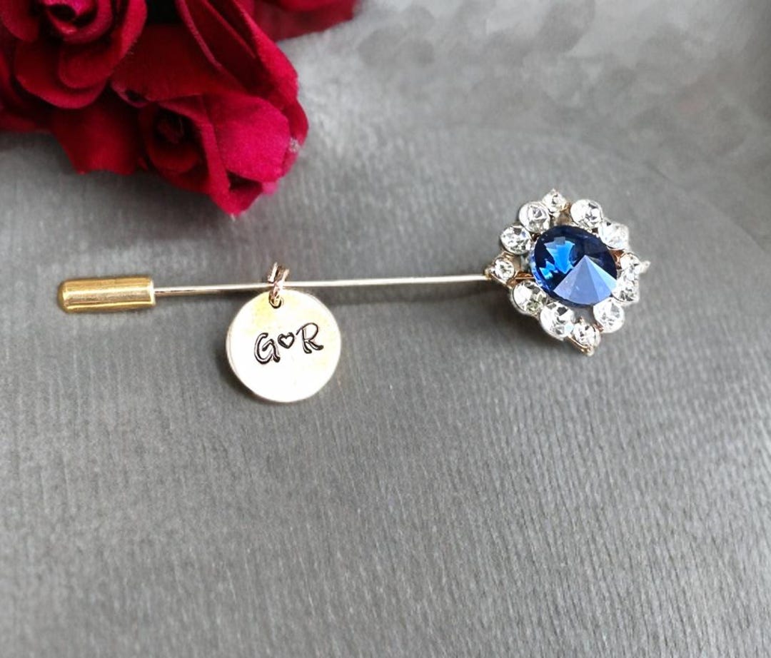 Something Blue Pin Engraved Wedding Bridal Pin, Wedding Bouquet Pin, Something Blue Pin ...