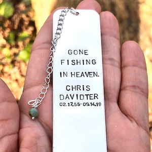 Gone Fishing In Heaven,Memorial Lesezeichen,personalisierte Lesezeichen,Lesezeichen,Danke, dass Sie mir geholfen haben, ein Kapitel in meiner Geschichte zu schreiben, Natashaaloha,