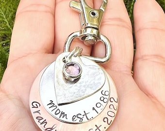 Mother's Day Gifts, Personalized Keychain For Mom, Gifts For New Mom, Pregnancy Announcement, New Grandma Gift, Natashaaloha