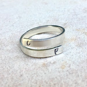 Birthday Gifts For Her, Personalized Rings,Hand Stamped Ring, Initial Ring, Name Ring,Personalized Ring, Thumb Ring, Sterling Ring image 8