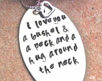 I love you a bushel and a peck and a hug around the neck, mother daughter necklace, mother daughter jewelry, natashaaloha