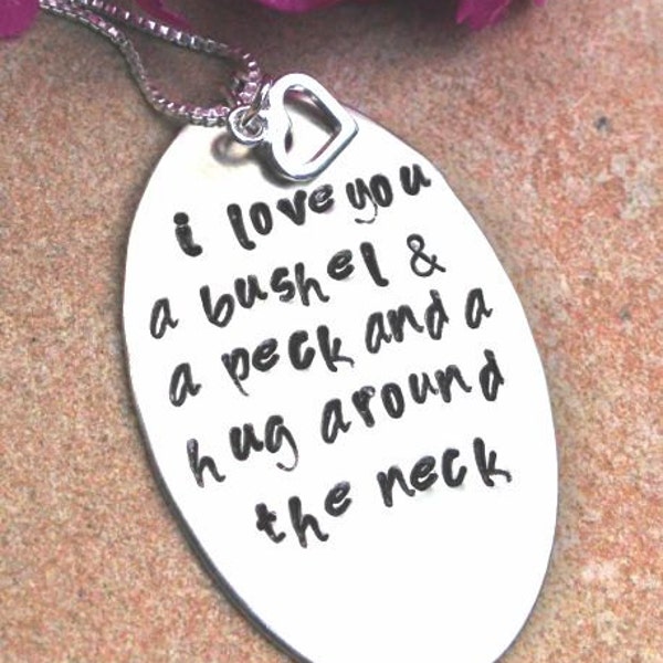 I love you a bushel and a peck and a hug around the neck, mother daughter necklace, mother daughter jewelry, natashaaloha