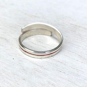 Thin Line Rings Thin Blue Line Ring, Thin Red Line Ring, Valentine Gifts for Her ...