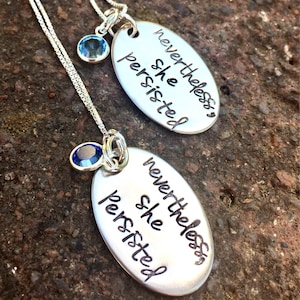 Nevertheless She Persisted, Graduation Gift 2025 , Personalized Necklace , Custom Necklace, Hand Stamped Necklace, Natashaaloha