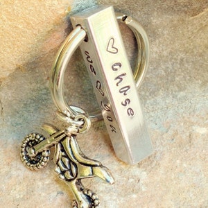 Motocross Keychain, Boyfriend Gifts, for Men, Gifts for Dad, Motocross, Keychain, Hand Stamped Keychain, natashaaloha