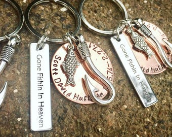 Chaveiro ido pescar no céu, chaveiros memoriais, presentes memoriais, chaveiros estampados à mão, natashaaloha