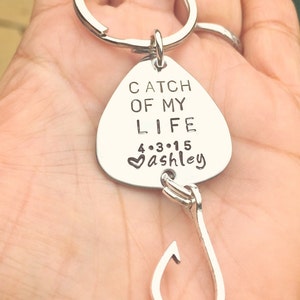 Fishing Lure Keychain, For Him, Boyfriend Gift, Personalized Fishing Lure, Hand Stamped Fishing Lure,natashaaloha, Fathers Day For Him