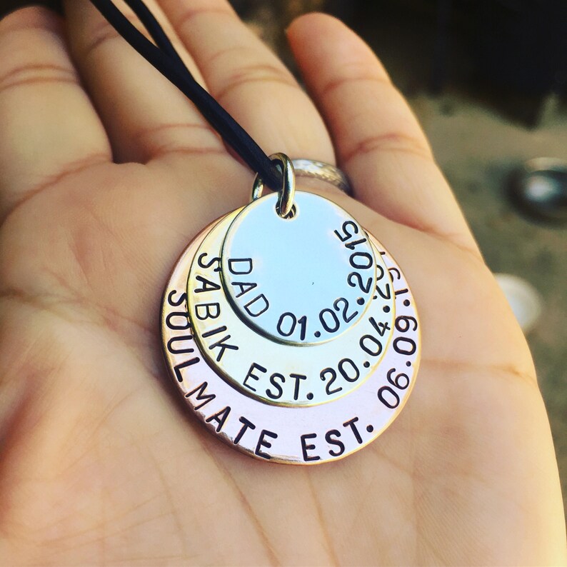 Personalized Mens Necklace Boyfriend Necklace Hand Stamped Etsy