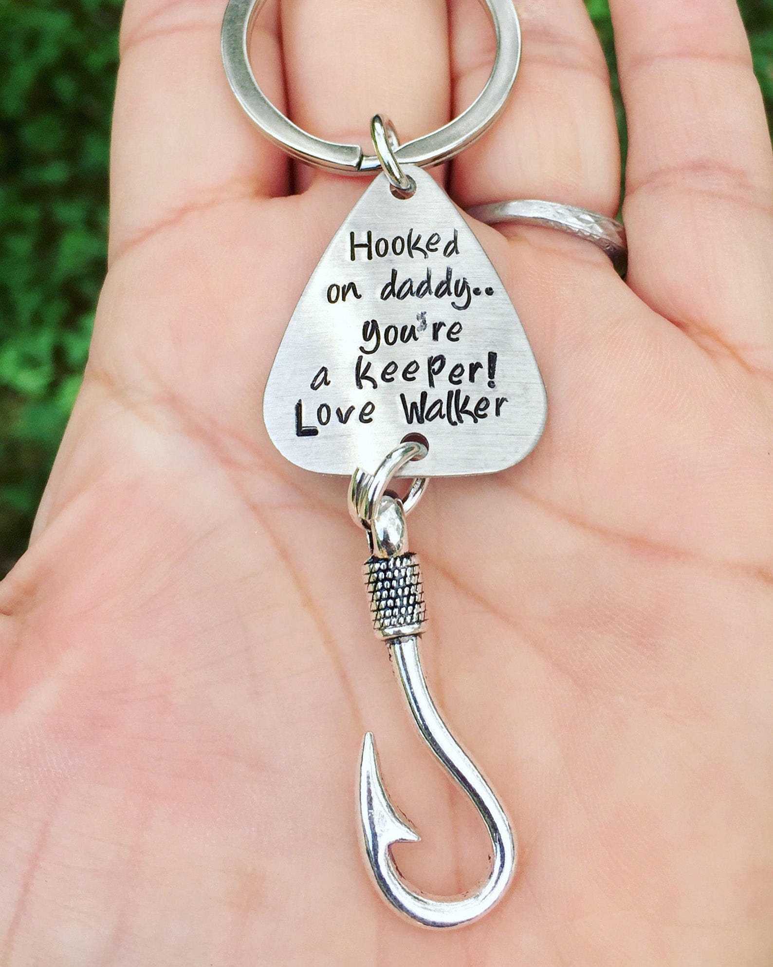 Hooked on Daddy Personalized Fishing Lure Fishing Keychain Etsy
