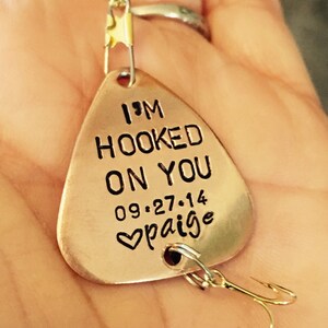 Personalized Fishing Lure Him, I&#39;m Hooked On You, Fishing Lure, Fishing, Personalized Fishing Lure, Hand Stamped Fishing Lure,natashaaloha