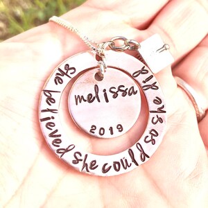 She Believed She Could So She Did, Graduation 2024, Personalized Necklace, Graduation Necklace, Inspirational Gifts, Handmade Necklace