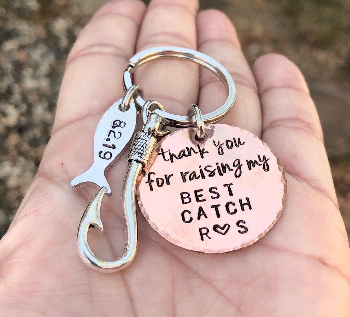 Thank you for raising my best catch, Fishing Keychain, Wedding Gifts, Personalized Fishing Keychain , Natashaaloha