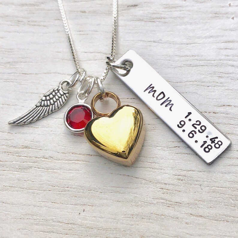 Personalized Urn Necklace , Dad Memorial Necklace, Heart Urn Necklace , Mom Memorial Jewelry, Loss Of Loved One, Sympathy Gift, Natashaaloha image 2