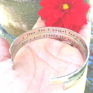 I Love You A Bushel And A Peck And A Hug Around The Neck Bracelet,Mother Daughter Cuff, Mother Daughter Jewelry, Quote Bracelet