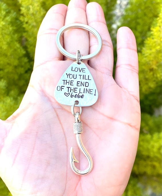 Love You Till the End of the Line,gifts for Him,fishing Keychain