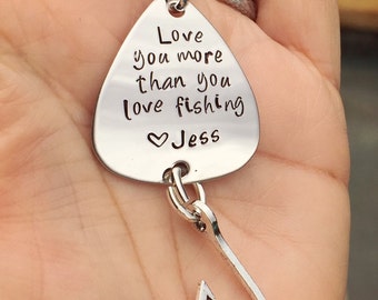 Gifts For Him, Personalized Gifts For Him, Fishing Keychain,Boyfriend Gift,Fishing Lure,Love You More Than You Love Fishing, Husband