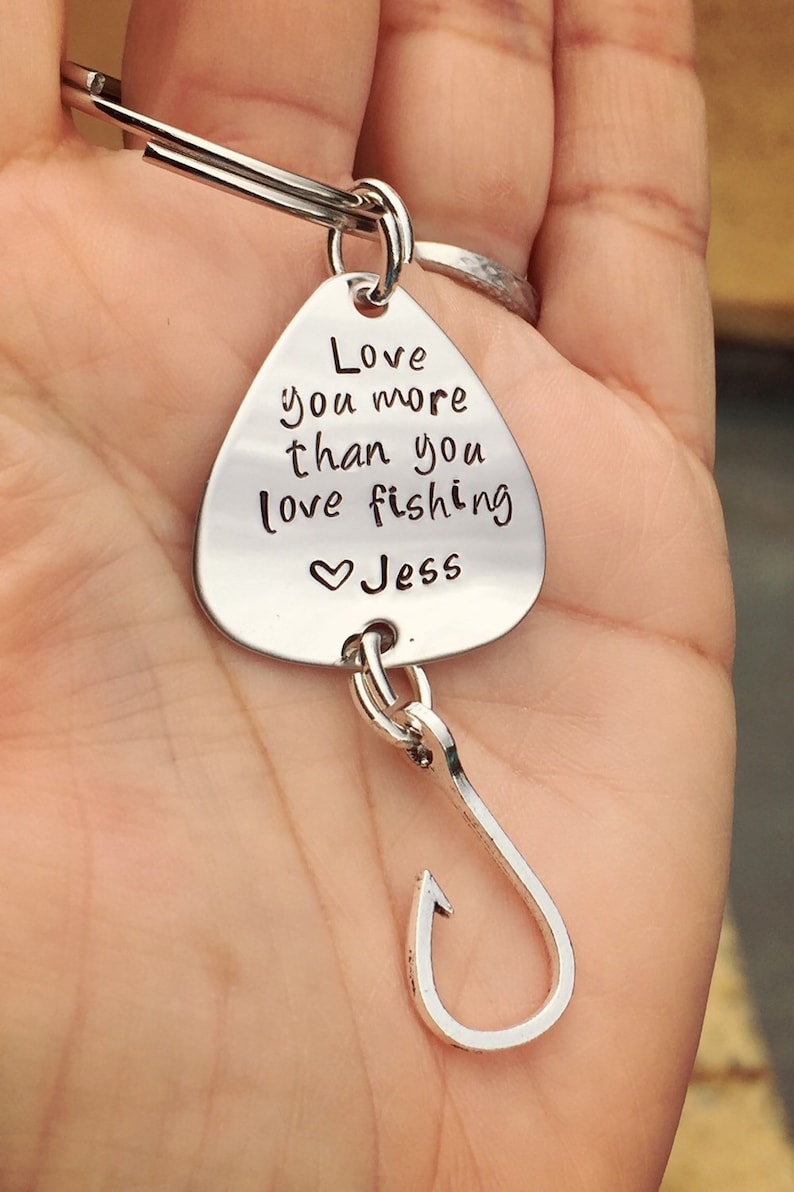 Boyfriend Gift Love You Till The End Of The Line Love You More, Christmas Gift For Him,Fishing Keychain Natashaaloha Personalized Lure