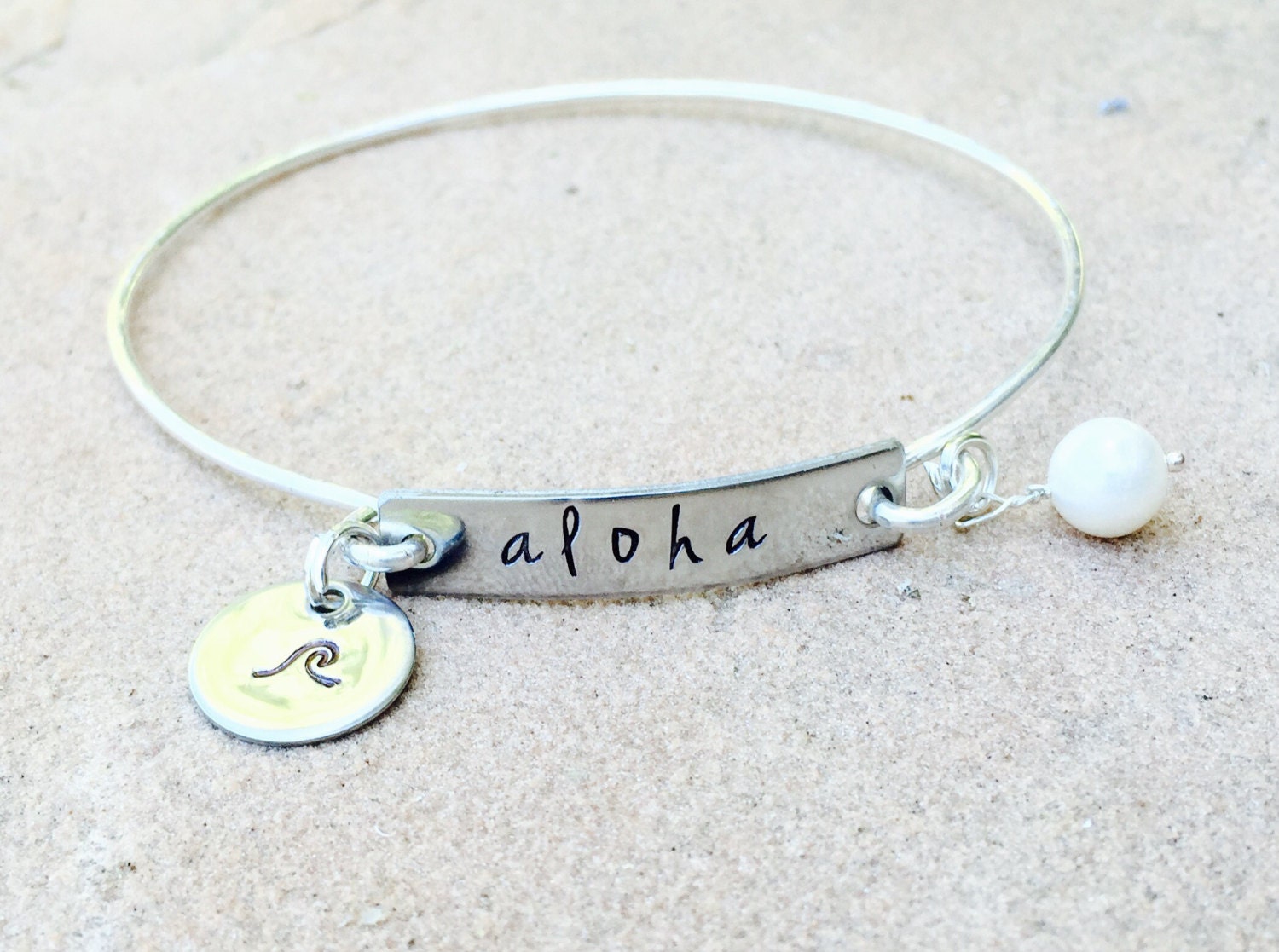 Aloha Bracelet Hawaiian Jewelry Hawaiian Bangle Hawaiian