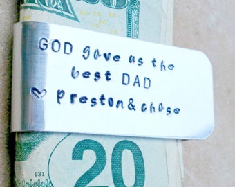 Gifts For Father, Husband, Personalized Money Clip, Money Clip, Gifts For Men, God Gave Me The Best Dad, natashaaloha