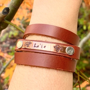 Personalized Leather Bracelet, Hawaiian Jewelry, Live Aloha Jewelry, Leather Bracelet, Bracelet, natashaaloha