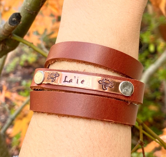 Personalized leather hotsell bracelets near me