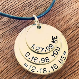 Leather Necklace Me You Us For Husband, Christmas Gifts For Husband, Hand Stamped Personalized Leather Necklace, Me You Us,Gifts or Husband
