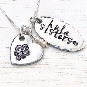 Colar Irmãs Hula, Ohana, Joias Havaianas, Colar Havaiano, Colar Estampado à Mão, Colar Personalizado, Colar Halau, Mãe Hula