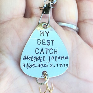 My Best Catch, Gifts For Him, Fishing Lure,Boyfriend Gift, Gifts For Men, Personalized Fishing Lure, Hand Stamped Fishing Lure,natashaaloha