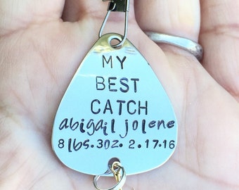 Mi mejor captura, regalos para él, señuelo de pesca, regalo para novio, regalos para hombres, señuelo de pesca personalizado, señuelo de pesca estampado a mano, natashaaloha