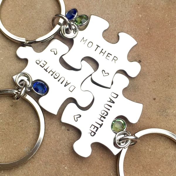 Personalized Puzzle Keychain, Mothers Day Gifts Mom and Daughter, Graduation Gifts, Mother Daughter, Mother Daughter Gifts, natashaaloha
