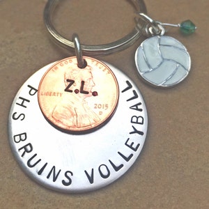 High School Gifts, High School Sports Keychain, Volleyball Keychain ...
