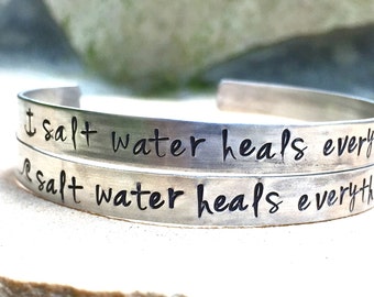 Salt Water Heals Everything Bracelet, Mother's Day Gifts, Graduation Gifts, Beach Bracelet, Ocean Bracelet, natashaaloha,