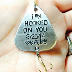 Fishing Lure, For Him, Boyfriend Gift, Fathers Day Gifts, Personalized Fishing Lure, Im Hooked On You,natashaaloha, Boyfriend Gift