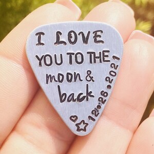 Benutzerdefinierte Plektrum Geschenke für ihn, ich liebe dich bis zum Mond und zurück, ich würde dich jedes Mal auswählen, Geschenke für ihn, Geschenke für ihn, Freund Geschenk, Plektren