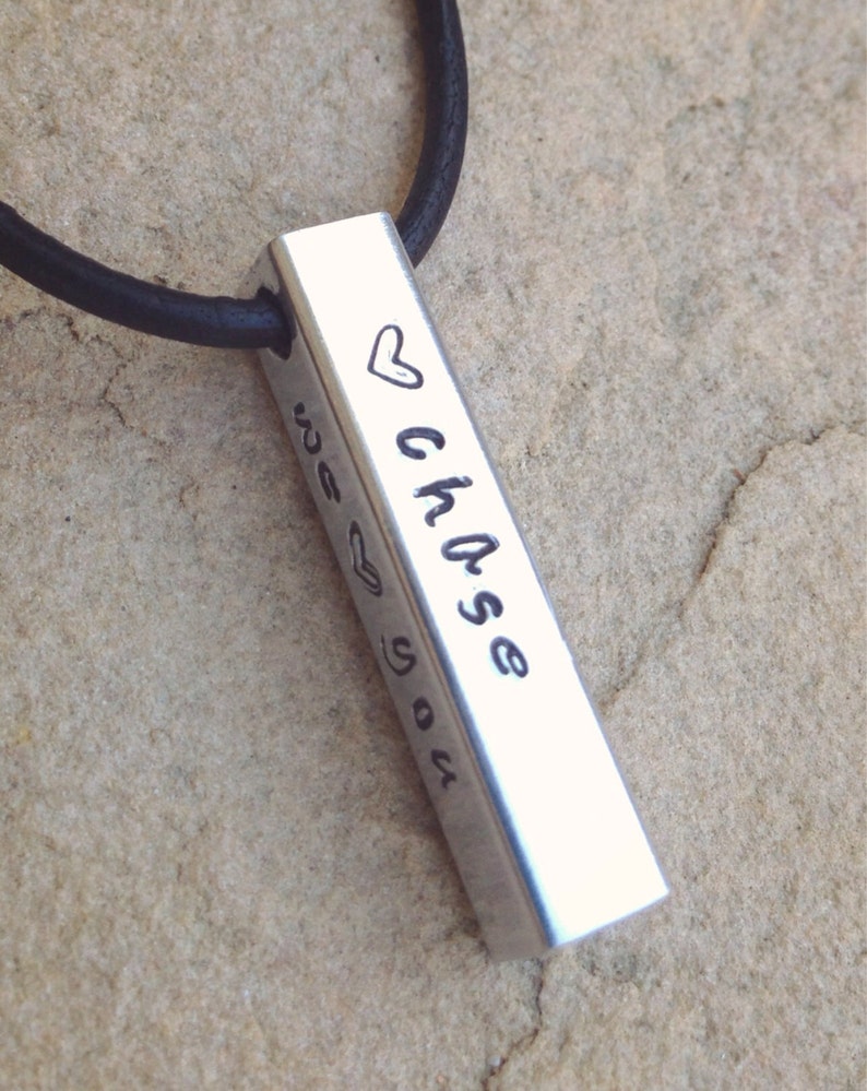 Mens Personalized Bar Necklace Gifts for Him Dad Necklace Etsy