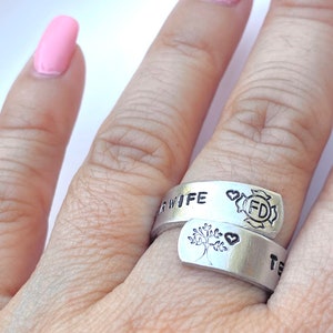 Teacher Life And Firefighter Wife Ring, Teacher Ring, Firefighter Wife Jewelry, Firefighter Wife Ring, Personalized Rings, Natashaaloha