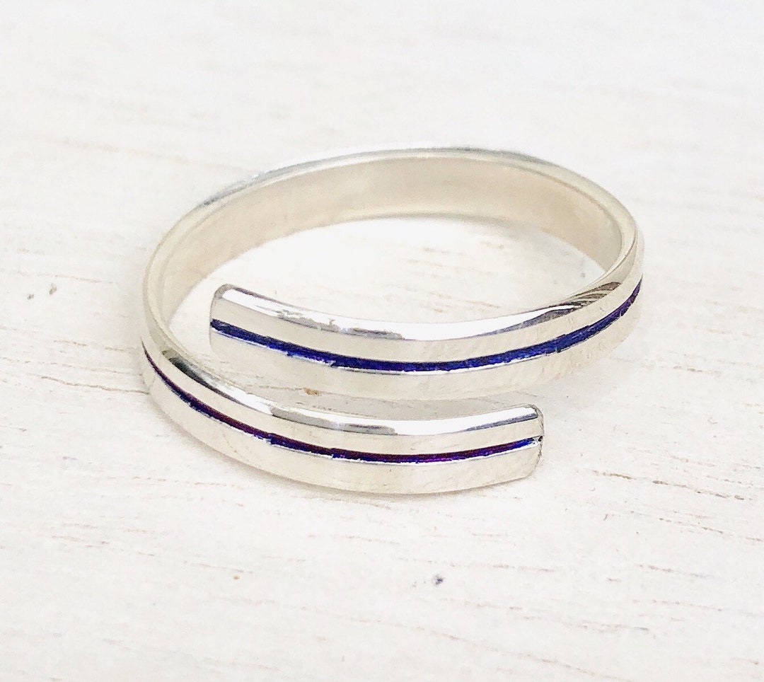 Thin Blue Line Ring Thin Red Line Ring Valentine Gifts for - Etsy