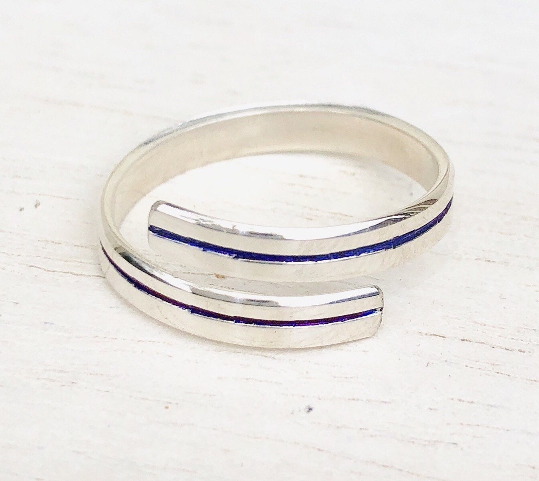 Thin Line Rings Thin Blue Line Ring, Thin Red Line Ring, Valentine Gifts for Her ...