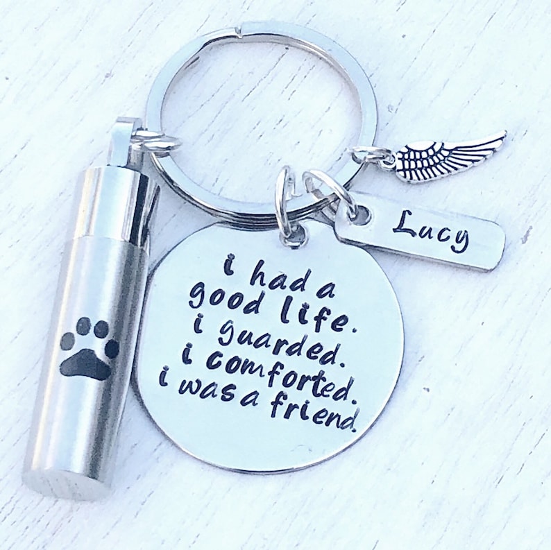 Dog Urn Keychain Pet Loss Pet Ashes Jewelry Pet Cremation Etsy