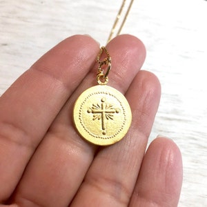 First Communion Gift, Baptism Jewelry, Cross Necklace, Gold Necklace, Necklace, Cross Jewelry , Natashaaloha, Cross, Gifts For Mom