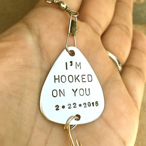 Personalized Father&#39;s Day Gifts ,I&#39;m Hooked On You, Fishing Lure,  For Him, Boyfriend Gift, Personalized Fishing Lure, natashaaloha
