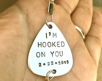 Personalized Father's Day Gifts ,I'm Hooked On You, Fishing Lure,  For Him, Boyfriend Gift, Personalized Fishing Lure, natashaaloha